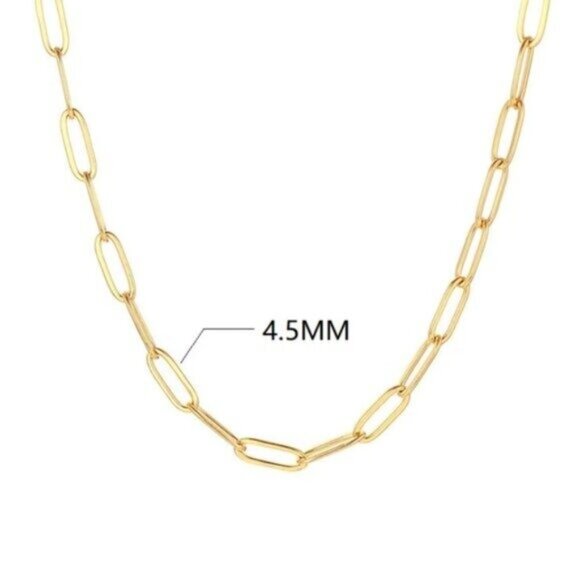 Layering Gold Paperclip Chain Necklace Versatile Waterproof Jewelry for Everyday - Picture 8 of 11